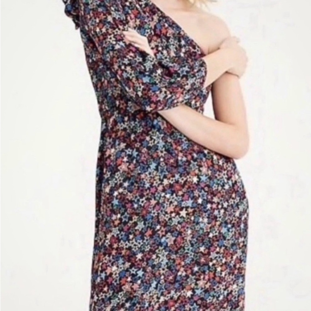 J Crew Kaleidoscope Starry One-Shoulder Dress NWT size 4 Festival Preppy